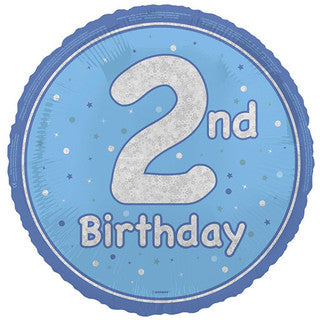 Age 2 Sparkle/ Glitz 18" Foil Balloon