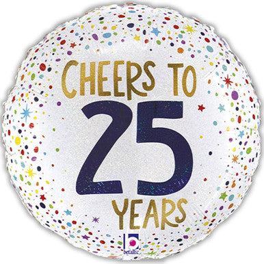 Age Cheers to 25 Years 18" Foil Balloon