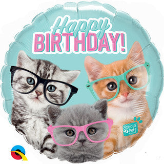 Birthday Cats 18" Foil Balloon