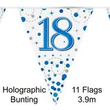 Happy 18th Birthday Blue Sparkling Fizz Bunting