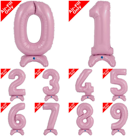 Airfilled Stand-up 25'' Foil Number Balloon Pink