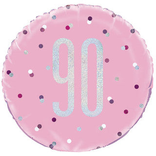 Age 90 Sparkle/ Dotted Glitz 18" Foil Balloon