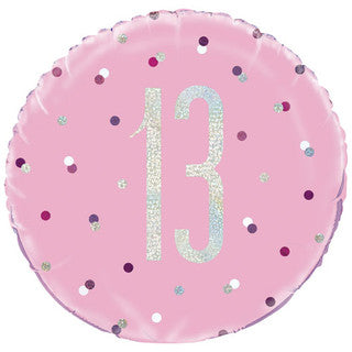 Age 13 Dotted Glitz 18" Foil Balloon