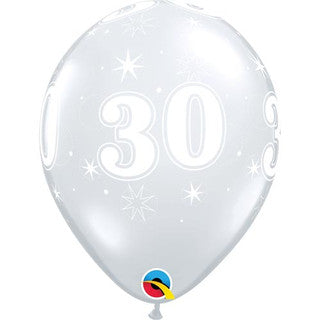 Age 30 Latex Balloon Clear - 25 Pack (Available in Singles)