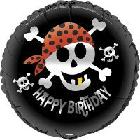 Pirate Skull Birthday 18" Balloon