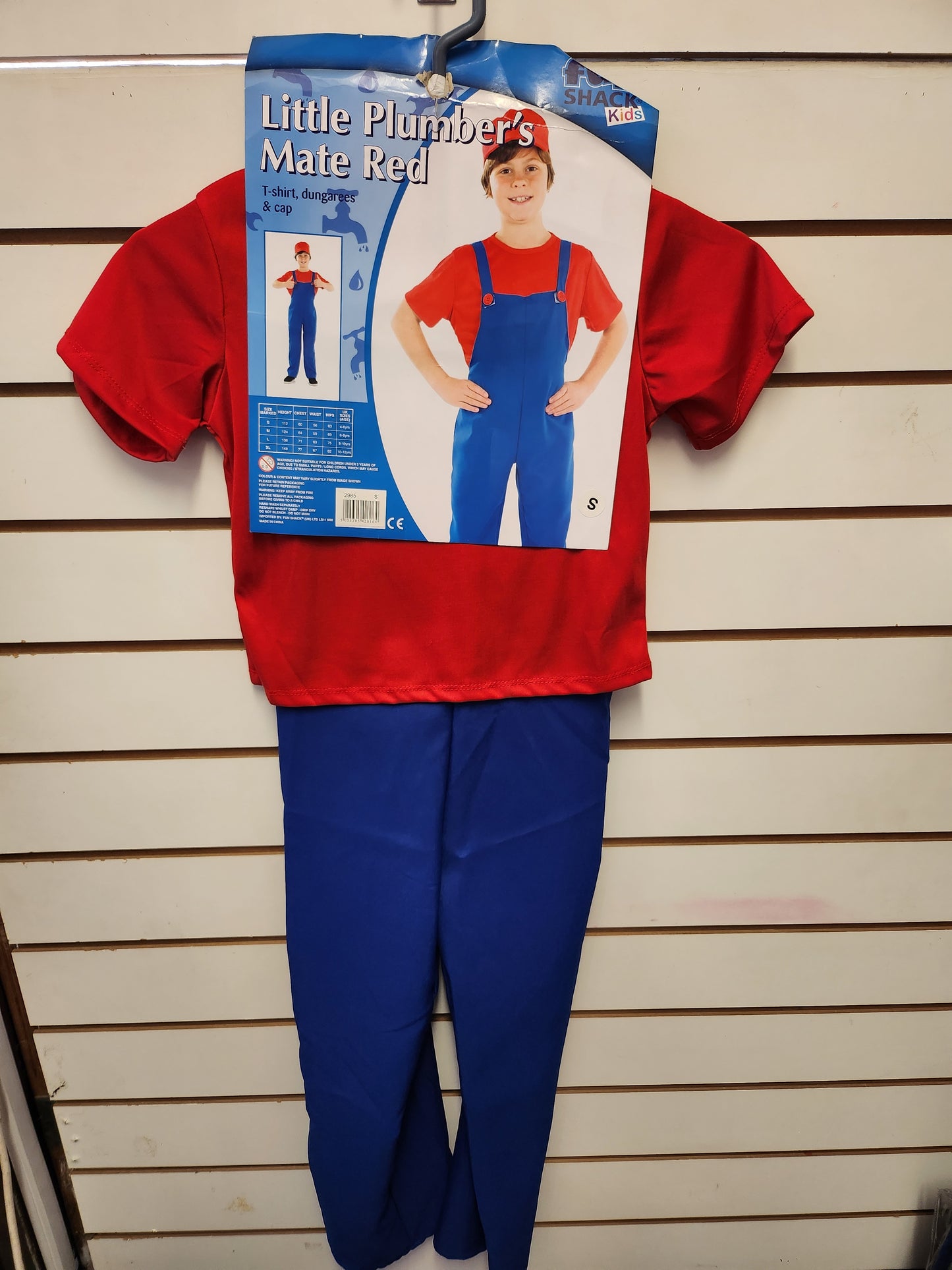 Red Plumber Boy Child Costume 4-6