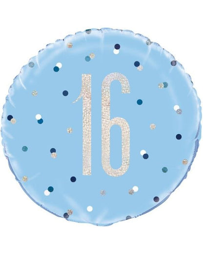 Age 16 Dotted Glitz 18" Foil Balloon