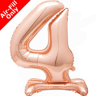 Airfilled Stand-up 25'' Foil Number Balloon Rose Gold