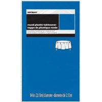 Royal Blue Plastic Round Tablecloth