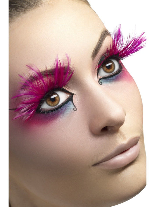 Pink Feather Plumes Eyelashes