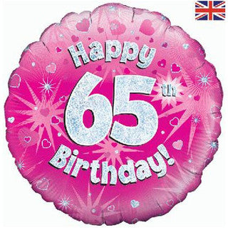 Age 65 Sparkle/ Sparkling Fizz 18" Foil Balloon