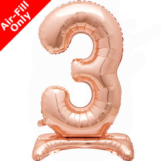 Airfilled Stand-up 25'' Foil Number Balloon Rose Gold