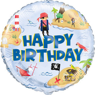 Pirate Happy Birthday 18" Balloon