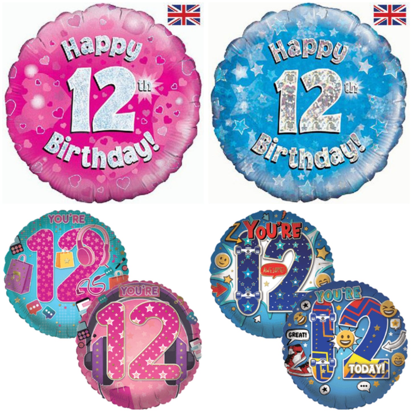Age 12 Sparkle/ Character 18" Foil Balloon