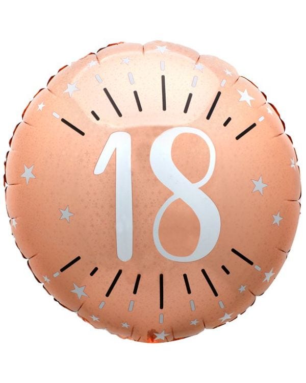 Age 18 Rose and Gold 18" Foil Balloon