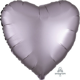 Plain Heart White/ Silver 18" Balloon
