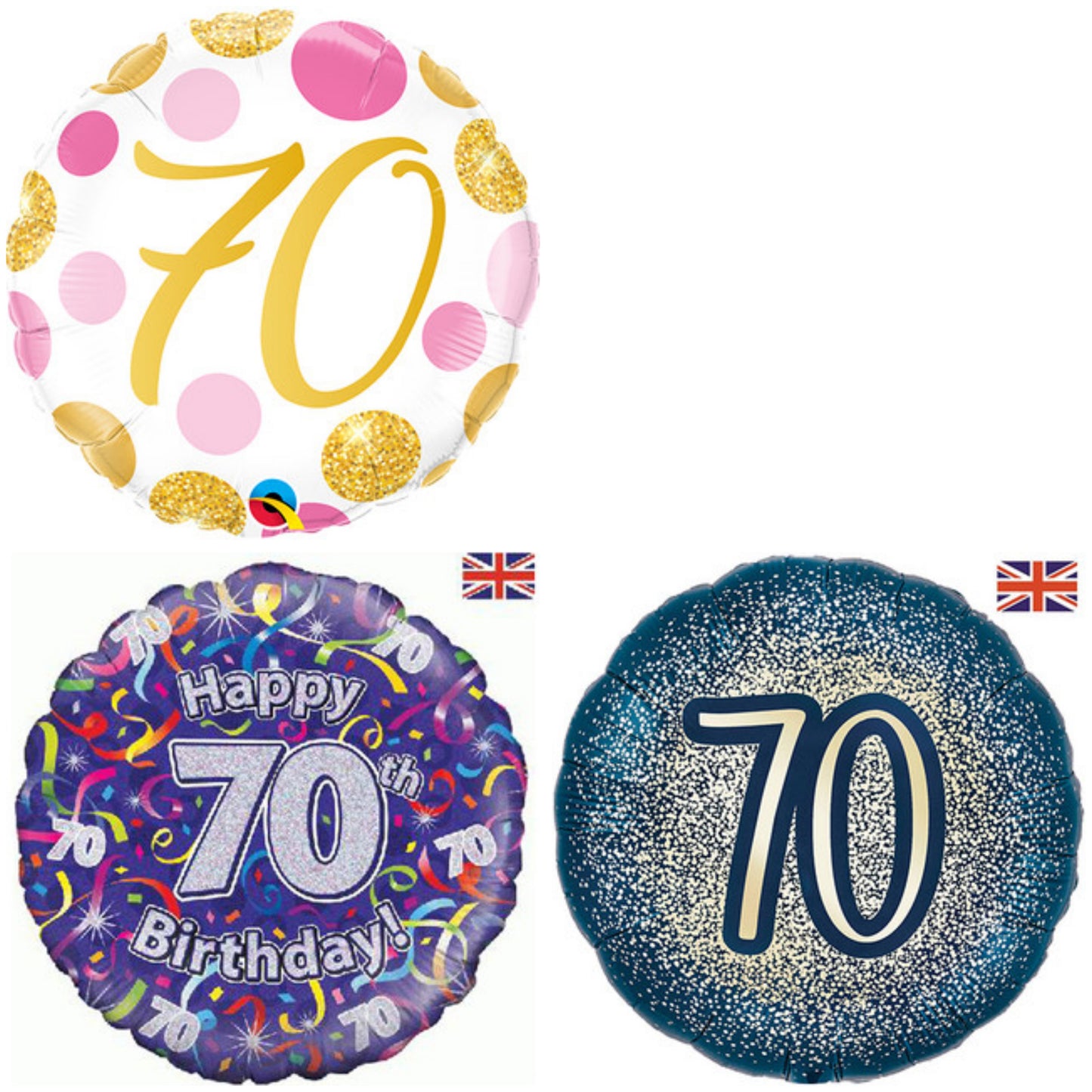 Age 70 Glitter/ Purple 18" Foil Balloon