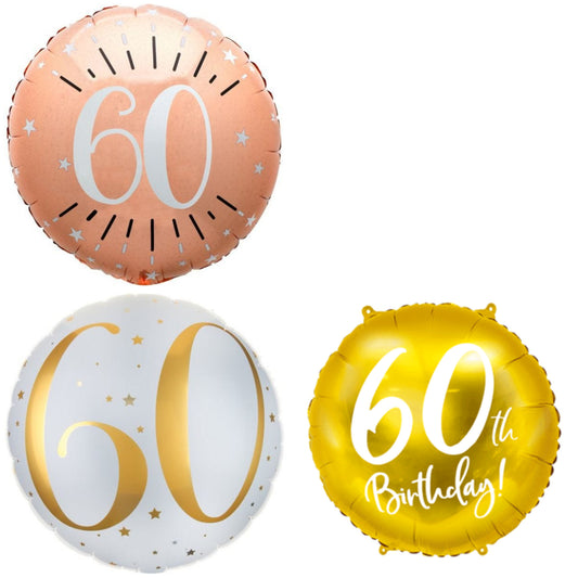 Age 60 Rose and Gold 18" Foil Balloon