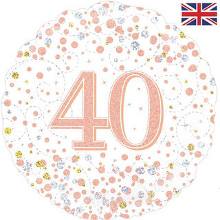 Age 40 Sparkling Fizz/ Diamond 18" Foil Balloon