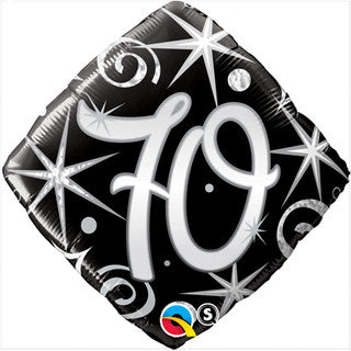 Age 70 Sparkling Fizz/ Diamond 18" Foil Balloon