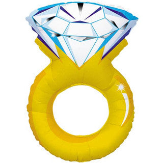 Gold Engagement Ring Supershape Foil Balloon