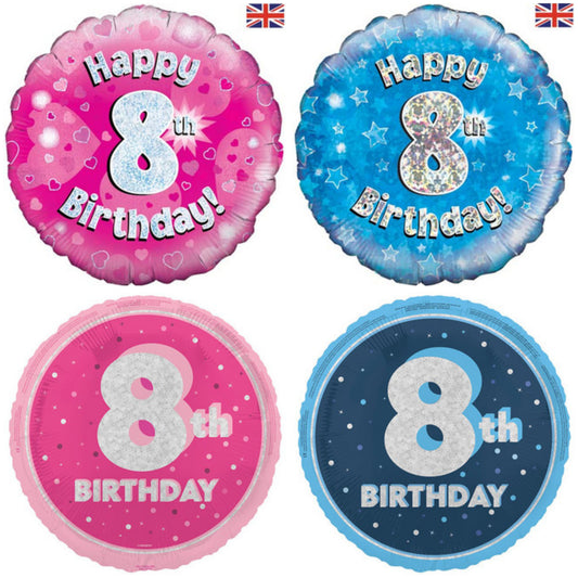 Age 8 Sparkle/ Glitz 18" Foil Balloon