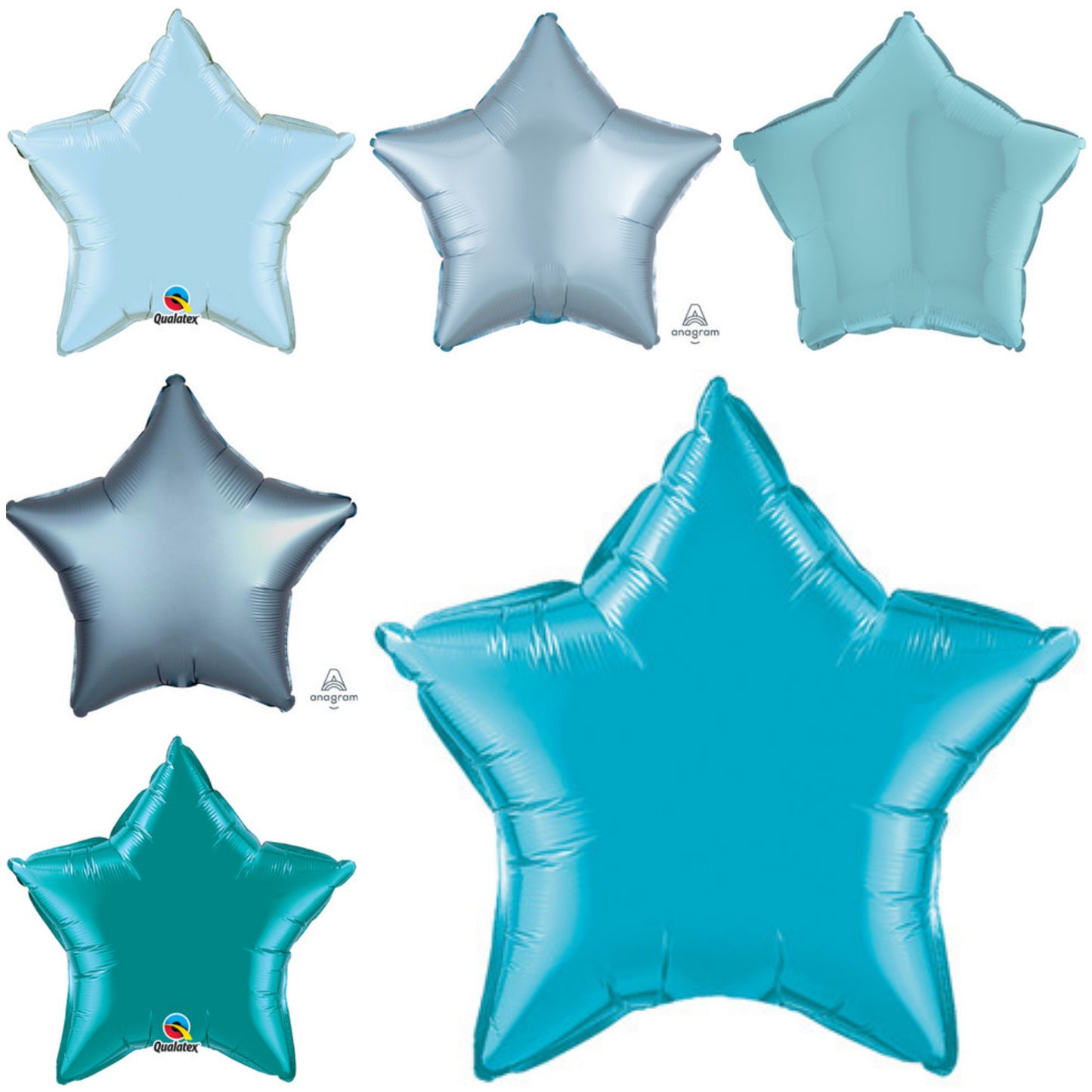 Plain Light Blue Star 20" Balloon