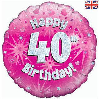 Age 40 Sparkle/ Stars 18" Foil Balloon