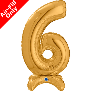 Airfilled Stand-up 25'' Foil Number Balloon Gold
