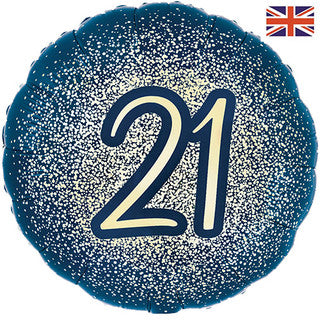 Age 21 Glitter/ Purple 18" Foil Balloon