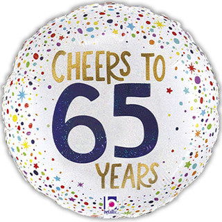 Age 65 Purple/ Coloured 18" Foil Balloon