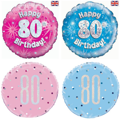 Age 80 Sparkle/ Dotted Glitz 18" Foil Balloon