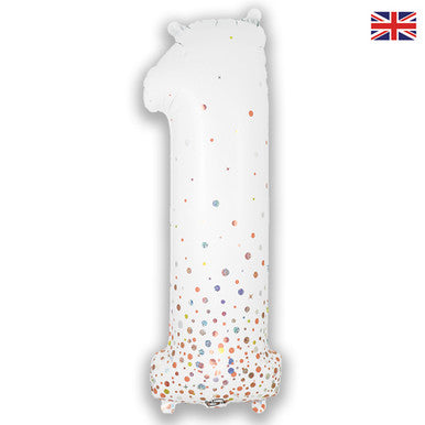 Giant Foil Number Balloon Rose Sparkling Fizz