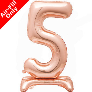 Airfilled Stand-up 25'' Foil Number Balloon Rose Gold