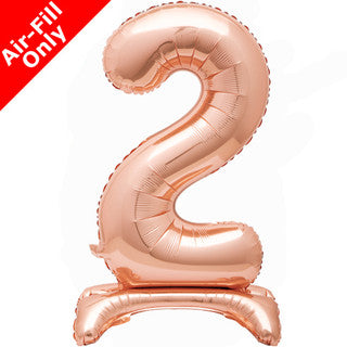 Airfilled Stand-up 25'' Foil Number Balloon Rose Gold