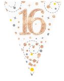 Happy 16th Birthday Rose Gold Sparkling Fizz Bunting