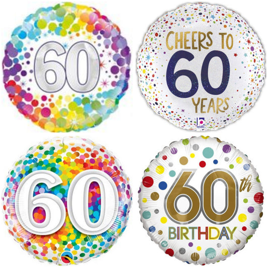 Age 60 Coloured 18" Foil Balloon