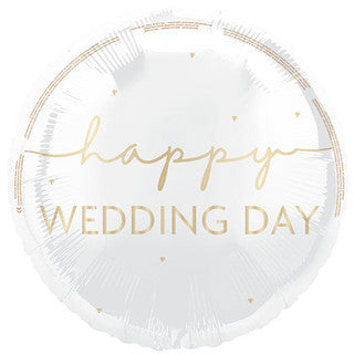 Happy Wedding Day Script 18" Foil Balloon