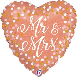 Mr and Mrs Rose Gold 18" Foil Balloon