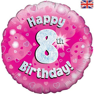 Age 8 Sparkle/ Glitz 18" Foil Balloon