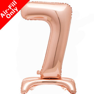 Airfilled Stand-up 25'' Foil Number Balloon Rose Gold