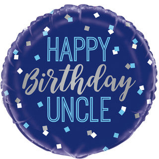 Happy Birthday Uncle Confetti 18" Foil Balloon