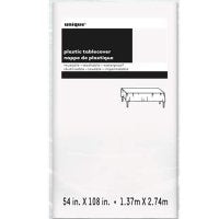 White Plastic Rectangle Tablecloth