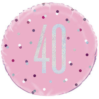 Age 40 Dotted Glitz 18" Foil Balloon