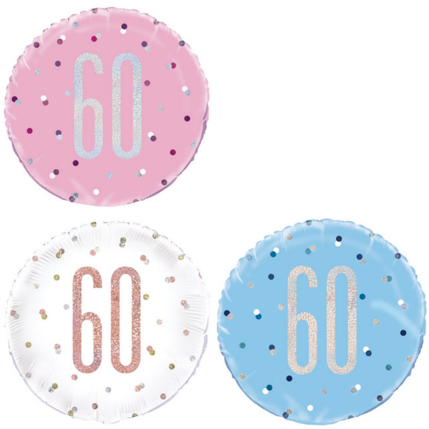 Age 60 Dotted Glitz 18" Foil Balloon