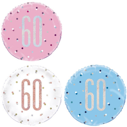 Age 60 Dotted Glitz 18" Foil Balloon