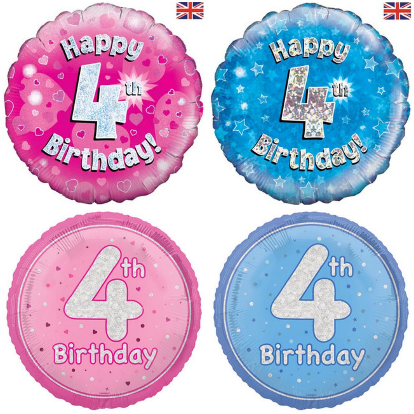 Age 4 Sparkle/ Glitz 18" Foil Balloon