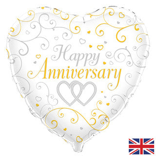Happy Anniversary Linked Hearts 18" Foil Balloon