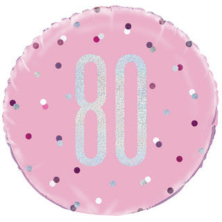 Age 80 Sparkle/ Dotted Glitz 18" Foil Balloon