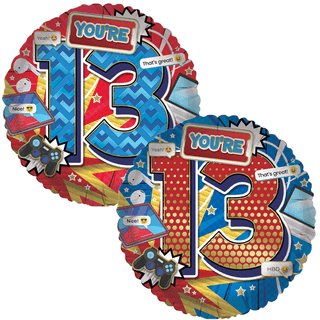 Age 13 Sparkle/ Character 18" Foil Balloon